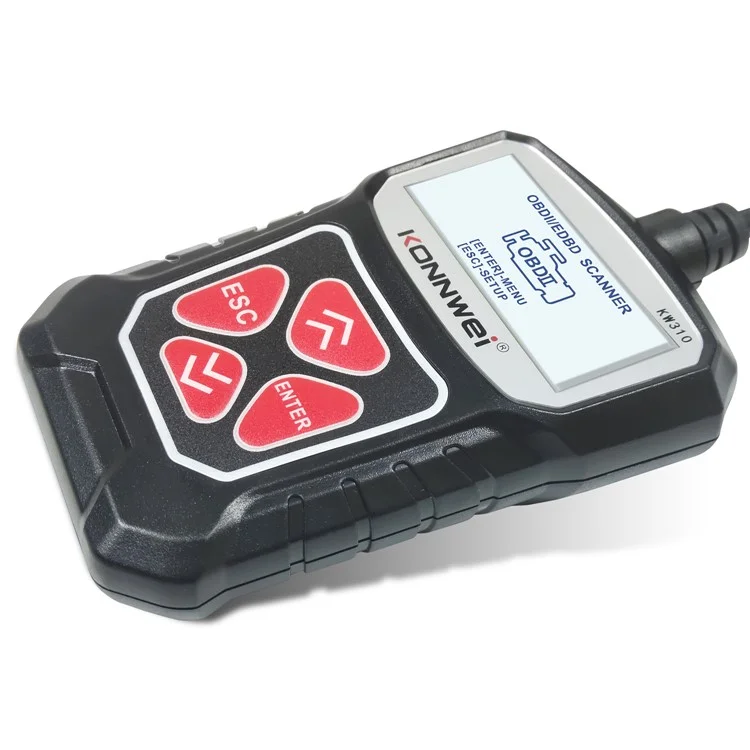 KONNWEI KW310 Car Engine Trouble Code Detector Scanner Seven Language Supported - Black