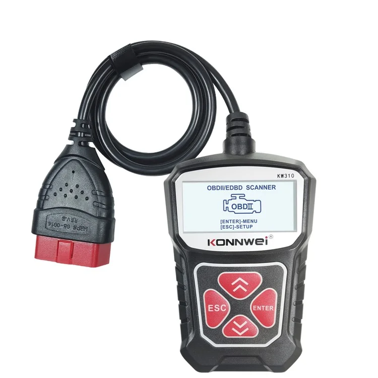 KONNWEI KW310 Car Engine Trouble Code Detector Scanner Seven Language Supported - Black