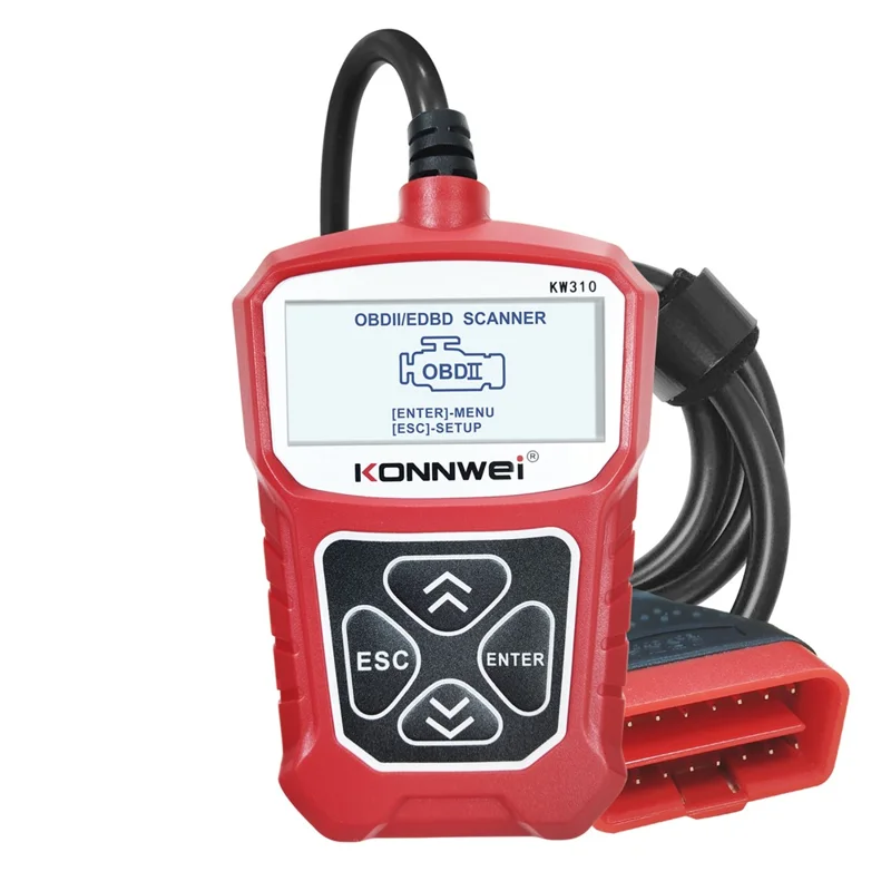 KONNWEI KW310 Car Engine Trouble Code Detector Scanner Seven Language Supported - Red