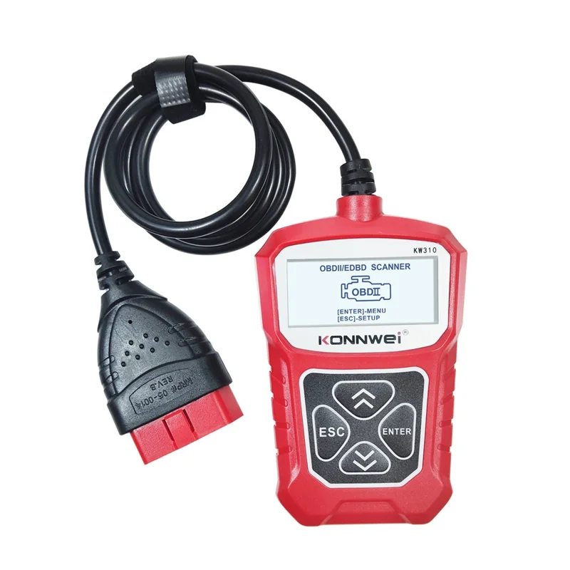 KONNWEI KW310 Car Engine Trouble Code Detector Scanner Seven Language Supported - Red