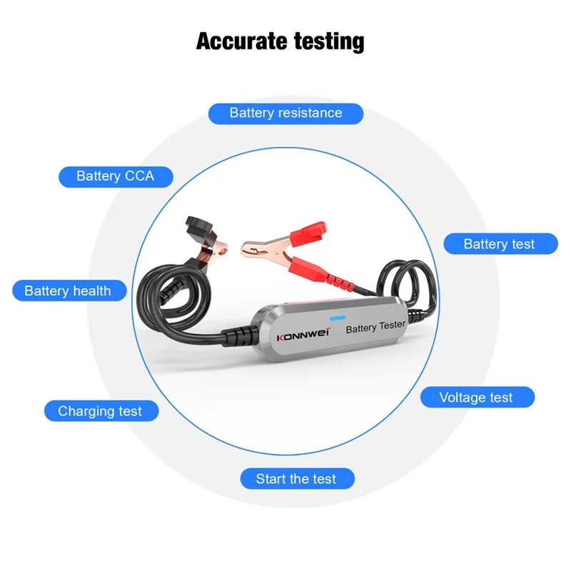 KONNWEI BK100 Automotive Wireless Bluetooth-compatible 6V 12V Battery CCA Tester Car Battery Charging Analyzer - Silver