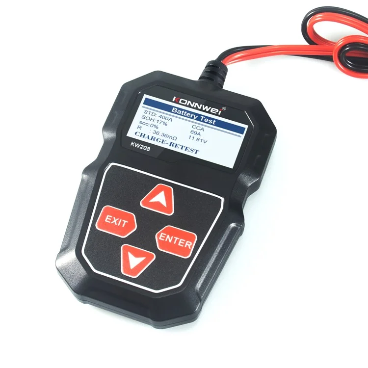 KONNWEI  KW208 Automotive Battery Tester Car Digital 12V 100-2000CCA Cranking Charging System Test Tool