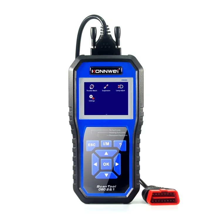 KONNWEI KW450 Leitor de Código OBDII Scanner Leitor de Falha de Motor Scanner de Diagnóstico para VW Audi Skoda 