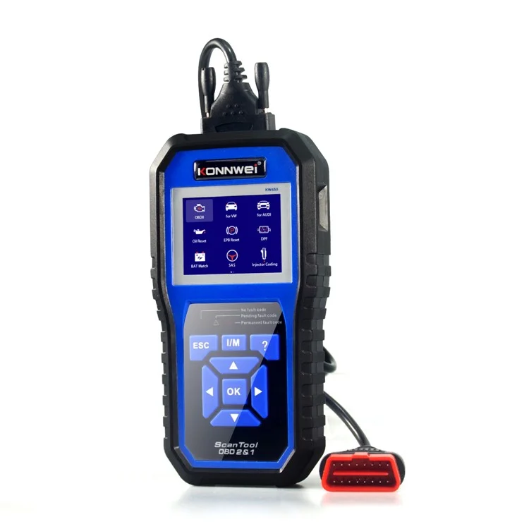 KONNWEI KW450 Leitor de Código OBDII Scanner Leitor de Falha de Motor Scanner de Diagnóstico para VW Audi Skoda 