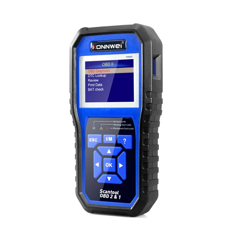 KONNWEI KW450 Leitor de Código OBDII Scanner Leitor de Falha de Motor Scanner de Diagnóstico para VW Audi Skoda 