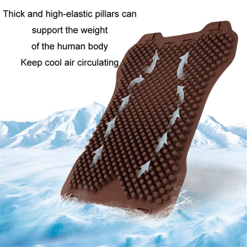 Almofada de suporte lombar de silicone respirável para o verão - Cinza