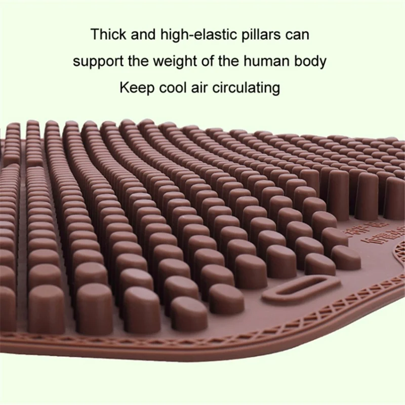 Almofada de suporte lombar de silicone respirável para o verão - Cinza