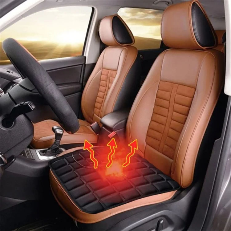 Portable USB Heated Car Seat Cushion Fast Heating Car Seat Mat for Winter Driving Car Accessory - Coffee