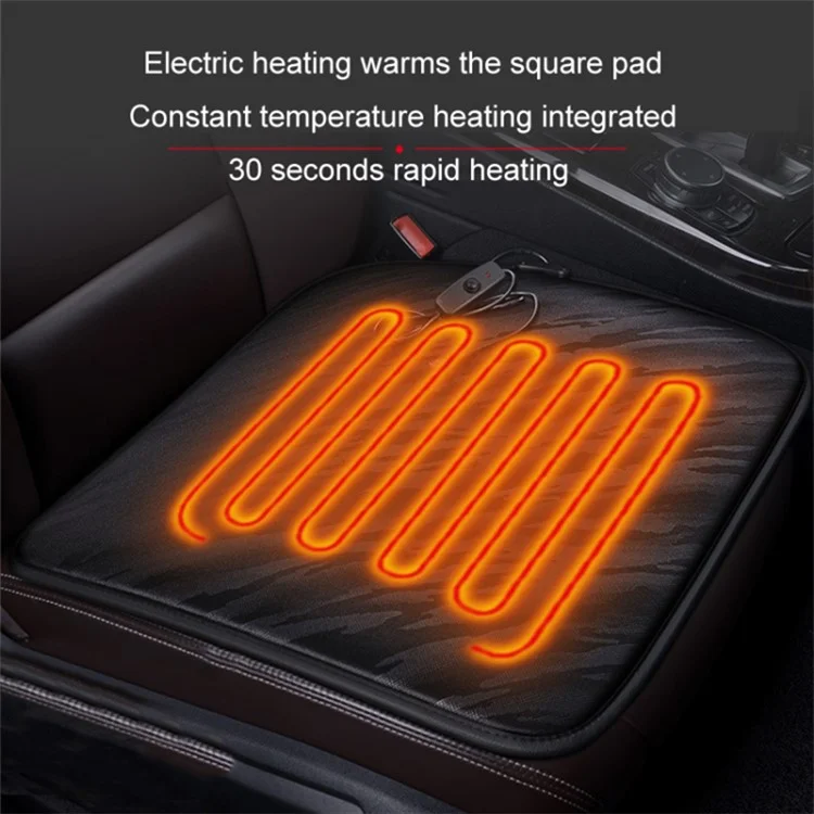 Portable USB Heated Car Seat Cushion Fast Heating Car Seat Mat for Winter Driving Car Accessory - Coffee