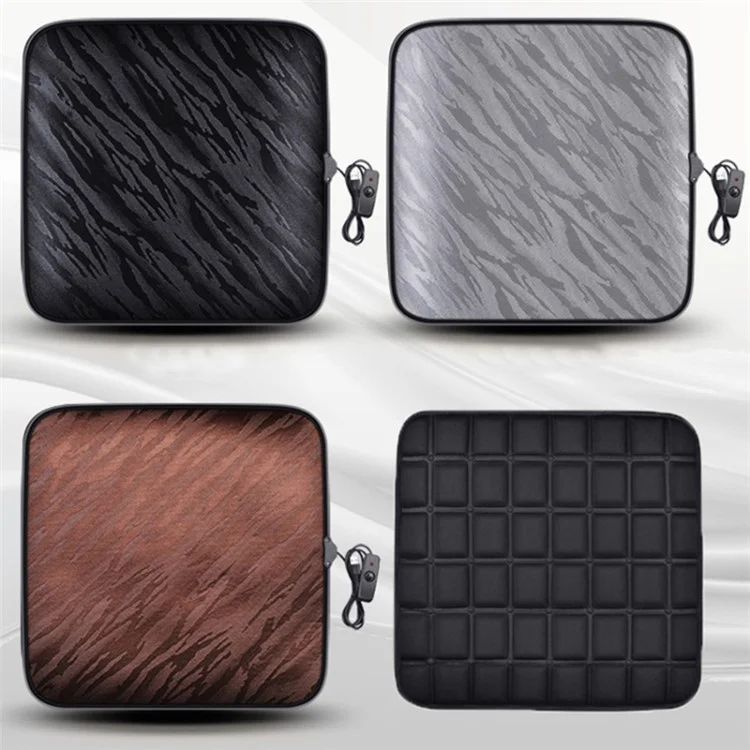 Portable USB Heated Car Seat Cushion Fast Heating Car Seat Mat for Winter Driving Car Accessory - Coffee