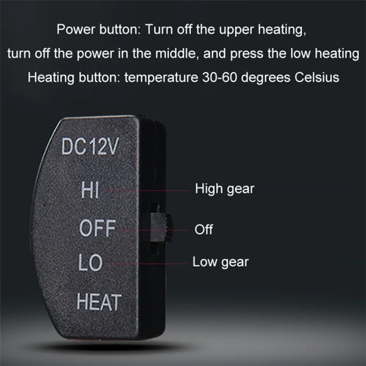 Car Winter Heated Short Plush Seat Cushion for 12V Car Electric Fast Heating Seat Cushion, Cigarette Lighter Power - Red