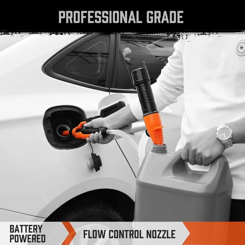 Portable Electric Fuel Transfer Pump Battery Powered Siphon Pump for Car Gas Tank and Water