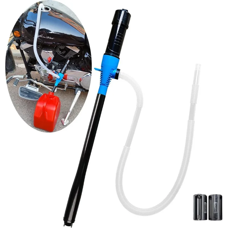 Portable Electric Fuel Transfer Pump Battery Powered Siphon Pump for Car Gas Tank and Water - Blue