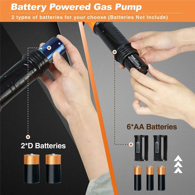 Portable Electric Fuel Transfer Pump Battery Powered Siphon Pump for Car Gas Tank and Water - Blue