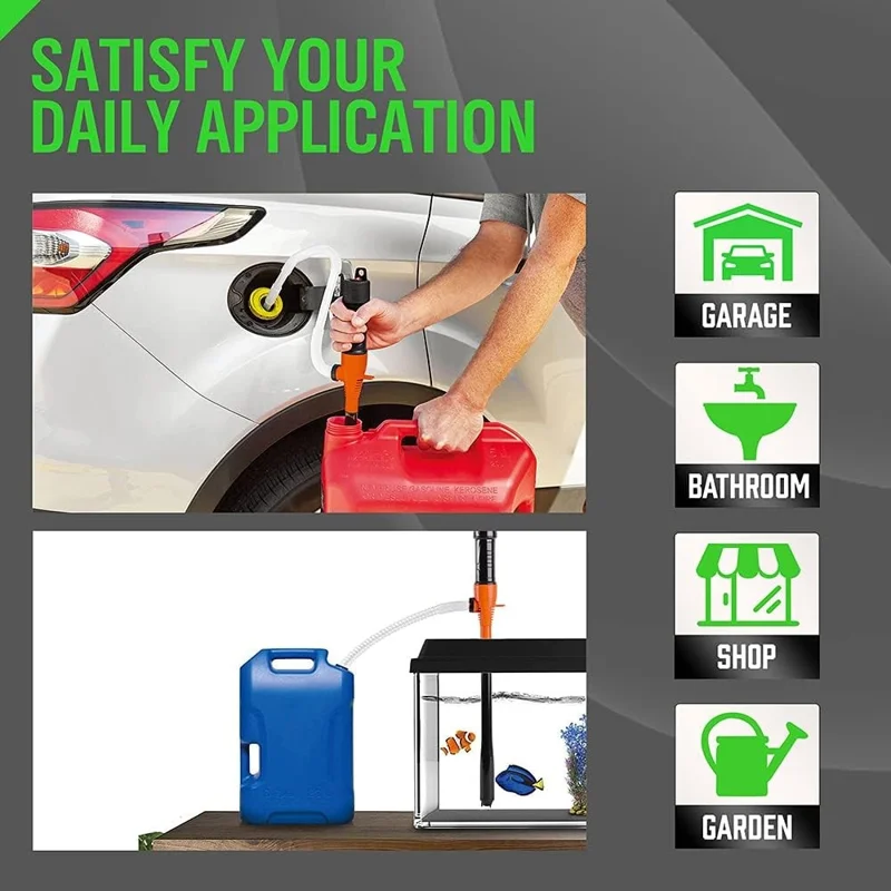 Portable Electric Fuel Transfer Pump Battery Powered Siphon Pump for Car Gas Tank and Water - Blue