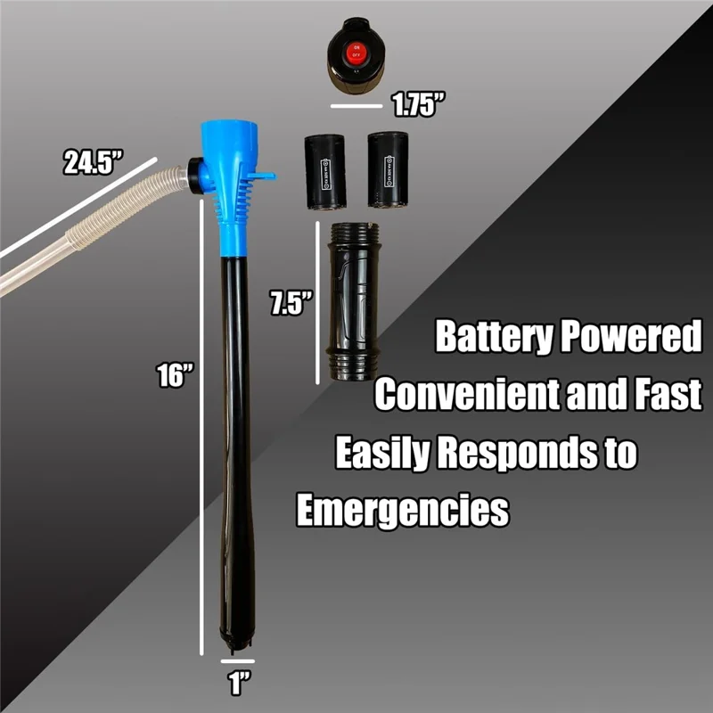 Portable Electric Fuel Transfer Pump Battery Powered Siphon Pump for Car Gas Tank and Water - Blue