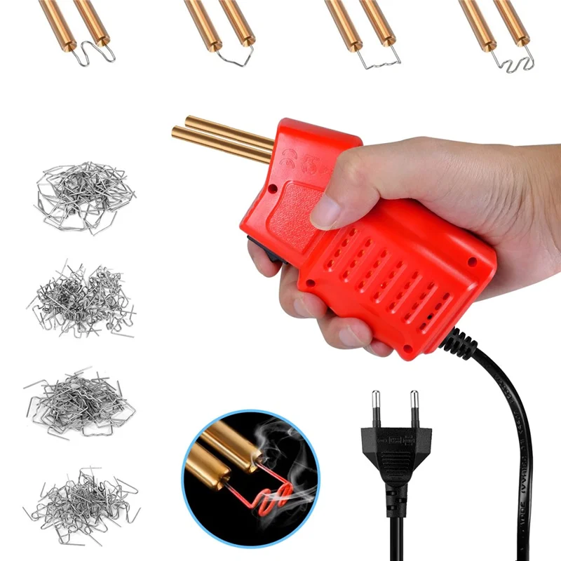 HLW-500 50W Mini Handheld Welding Gun Car Bumper Repair Welding Tool - Red EU Plug