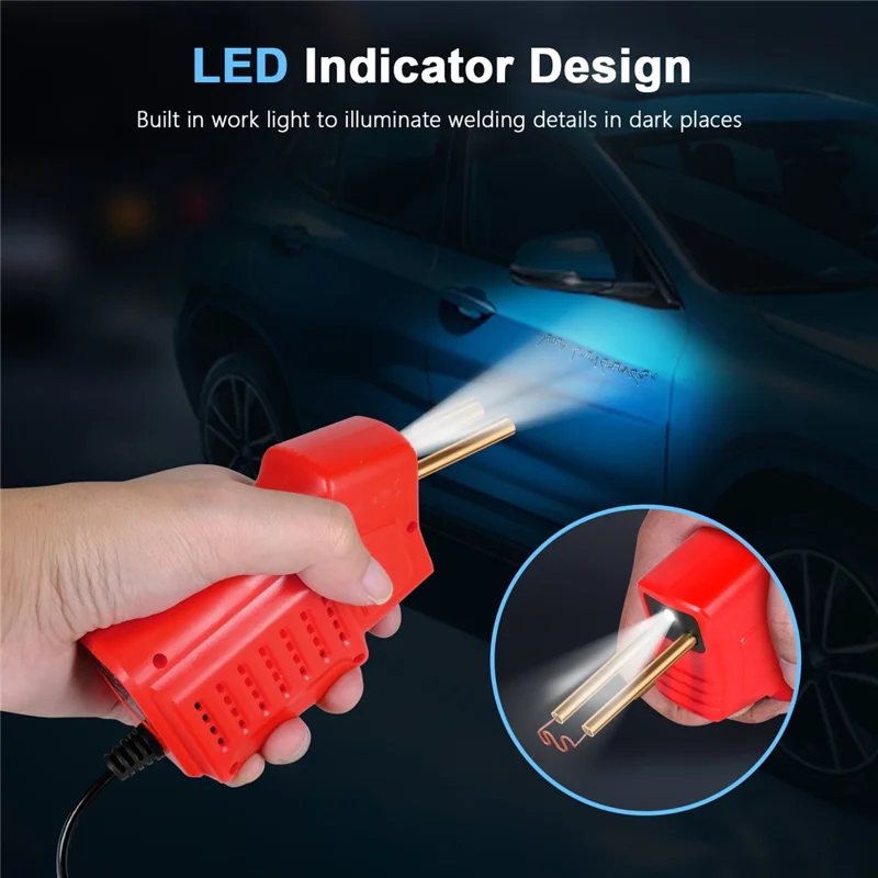 HLW-500 50W Mini Handheld Welding Gun Car Bumper Repair Welding Tool - Red EU Plug