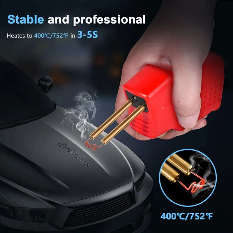 HLW-500 50W Mini Handheld Welding Gun Car Bumper Repair Welding Tool - Red EU Plug