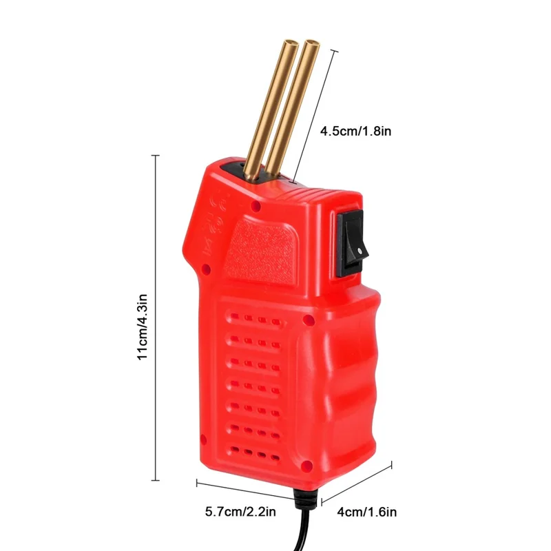 HLW-500 50W Mini Handheld Welding Gun Car Bumper Repair Welding Tool - Red EU Plug