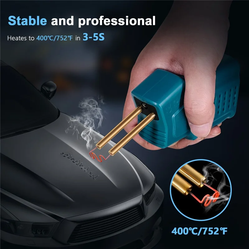 HLW-500 50W Mini Handheld Welding Gun Car Bumper Repair Welding Tool - Cyan EU Plug