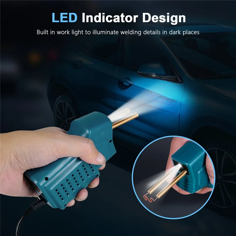 HLW-500 50W Mini Handheld Welding Gun Car Bumper Repair Welding Tool - Cyan EU Plug