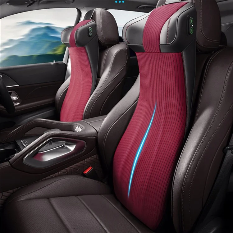 XIONGGUAN LT002 2-in-1 One-piece Memory Foam Car Lumbar Neck Support Cushion Electric Smart Massage Fatigue Relieve Vehicle Headrest Back Cushion - Beige