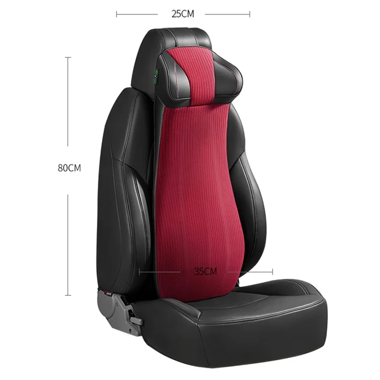 XIONGGUAN LT002 2-in-1 One-piece Memory Foam Car Lumbar Neck Support Cushion Electric Smart Massage Fatigue Relieve Vehicle Headrest Back Cushion - Beige