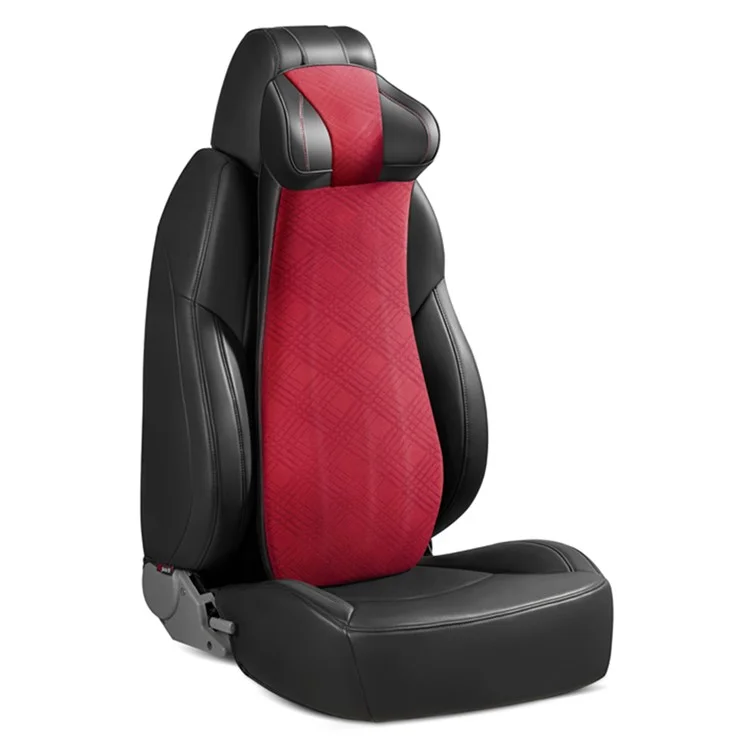 Xionguan LT001 2-en-1 Carrero Lumbar Lumbar Cushion Cushion Memory Foam Fatiga Aliviar el Cojín de Espalda Del Asiento Del Asiento - Rojo