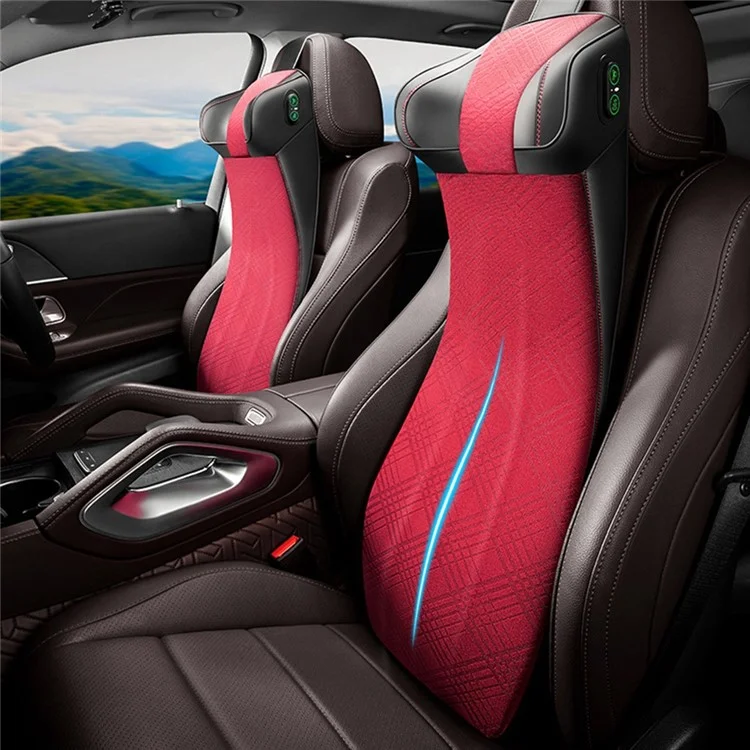 Xionguan LT001 2-en-1 Carrero Lumbar Lumbar Cushion Cushion Memory Foam Fatiga Aliviar el Cojín de Espalda Del Asiento Del Asiento - Rojo