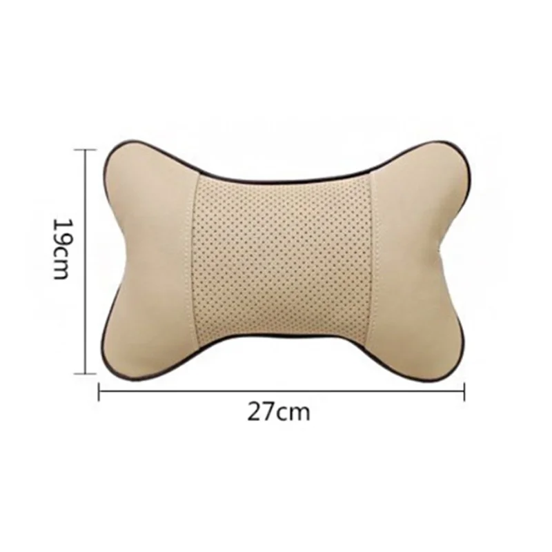 097 Breathable PU Leather Neck Pillow for Car Seat Headrest Cushion Auto Neck Cushion - Brown