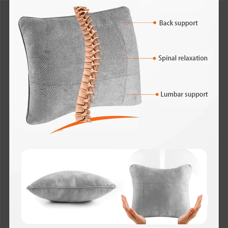 Oreiller de soutien lombaire pour siège auto 1152 - Suède + Mousse à mémoire de forme Soulagement de la fatigue Coussin lombaire - Brun