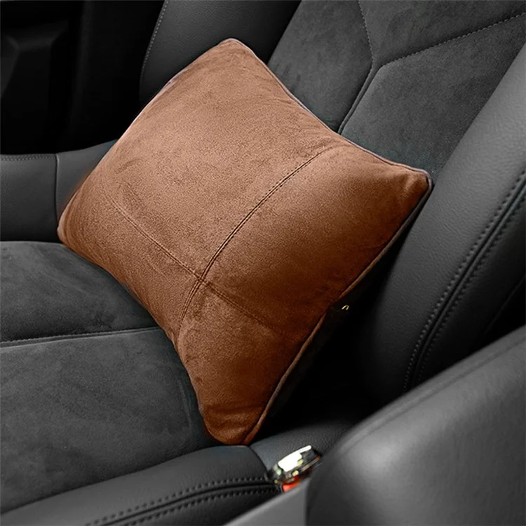Oreiller de soutien lombaire pour siège auto 1152 - Suède + Mousse à mémoire de forme Soulagement de la fatigue Coussin lombaire - Brun