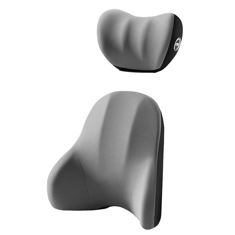CHEGES Memory Foam Fatigue Relieve Car Lumbar Support Cushion Headrest Neck Pillow Set - Grau