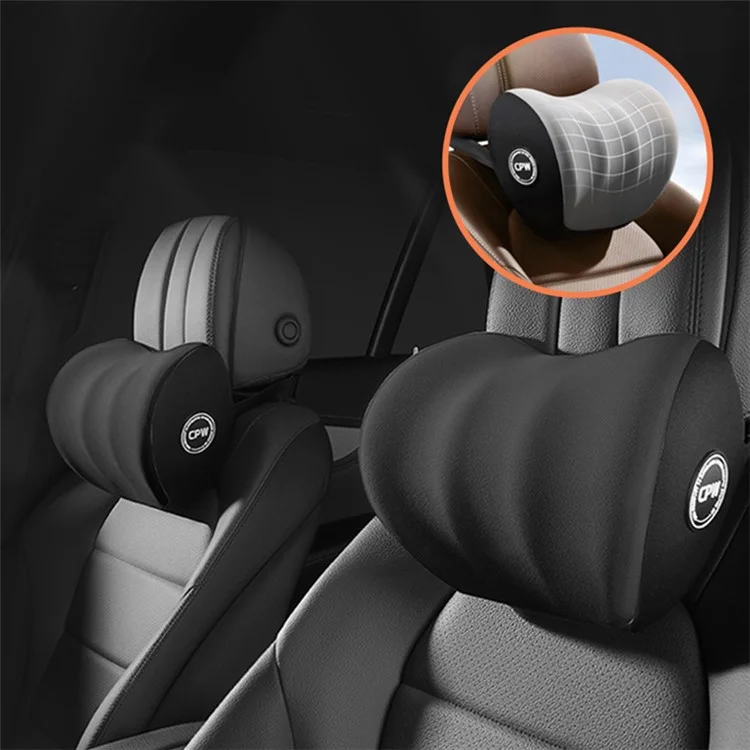 CHEGES Memory Foam Fatigue Relieve Car Lumbar Support Cushion Headrest Neck Pillow Set - Grau