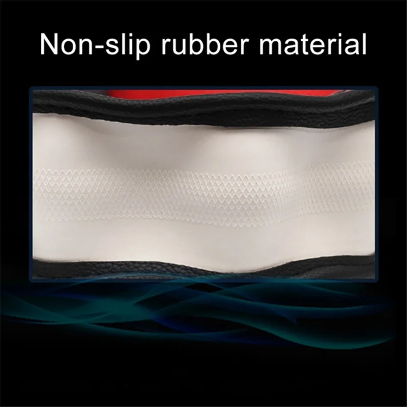 38cm D-shape Car Steering Wheel Cover Imitation Leather Anti-skid Steering Wheel Sleeve - Black+Blue Line