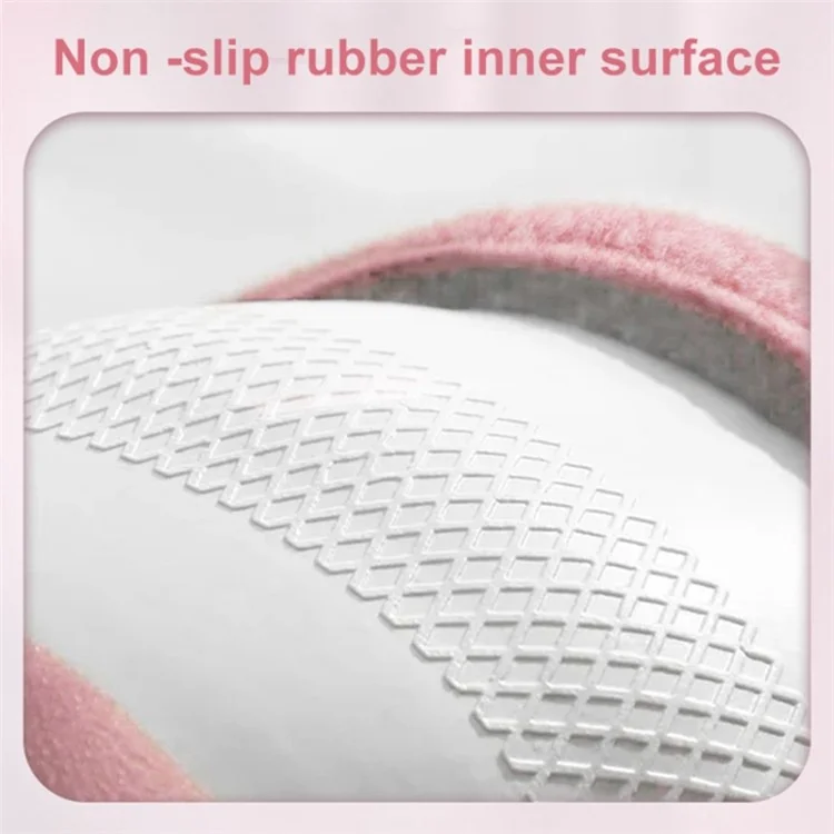 38cm Round Car Steering Wheel Cover Cartoon Bear Design Short Plush Warm Steering Wheel Sleeve - Pink