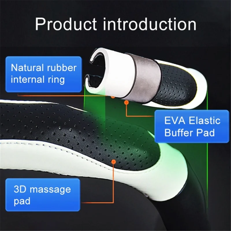 38cm Round Car Steering Wheel Cover Anti-skid Microfiber Leather Steering Wheel Sleeve - Black+White