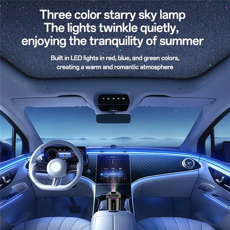 YESIDO VC14 Car Aromatherapy Diffuser Smart Air Freshener Rechargeable RGB Starry Sky Ambient Lamp