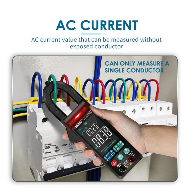 Aneng ST211 Big Color Screen Digital Clamp Meter Multitimetro 6000 Contes ac DC Tensione Tester - Nero