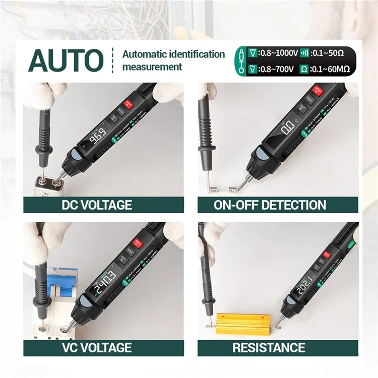 Aneng A3008 6000 Conta Del Contatore Non Contatto AC / DC Display LCD NCV Digital Multimeter Pen