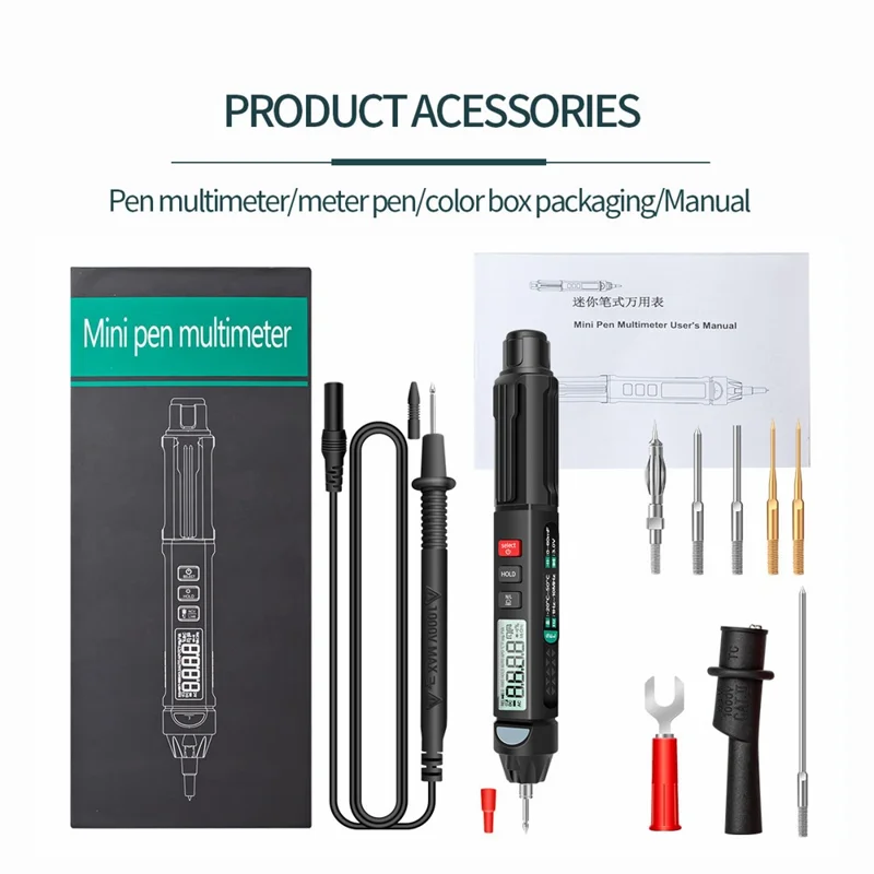ANENG A3007 Smart Pen Type Multimeter with LCD Digital Display 6000 Counts Non-Contact AC/DC Voltage Resistance Test Tool