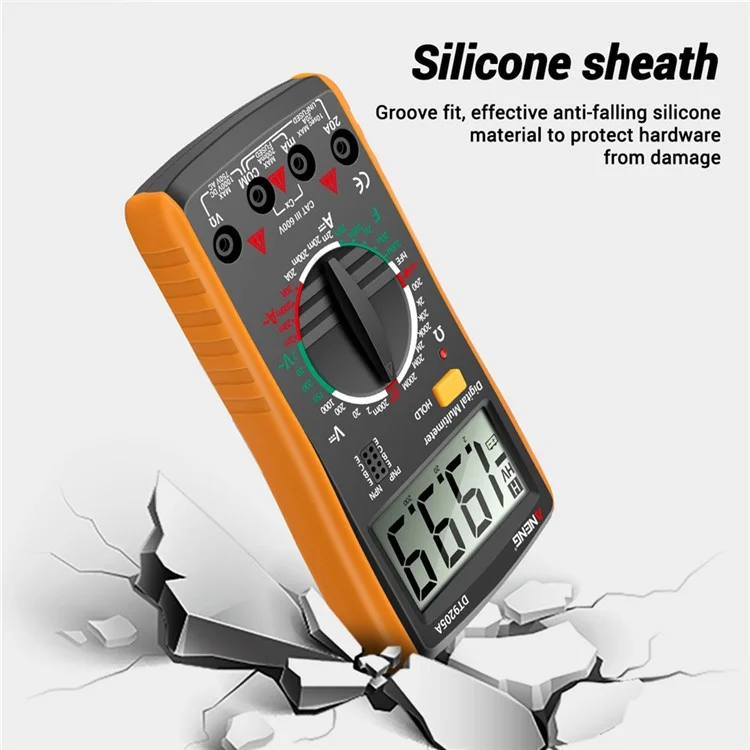 ANENG DT9205A Multifunktionaler HD Digital True RMS-Multimeter AC/DC-Spannungsmessgerät - Orange