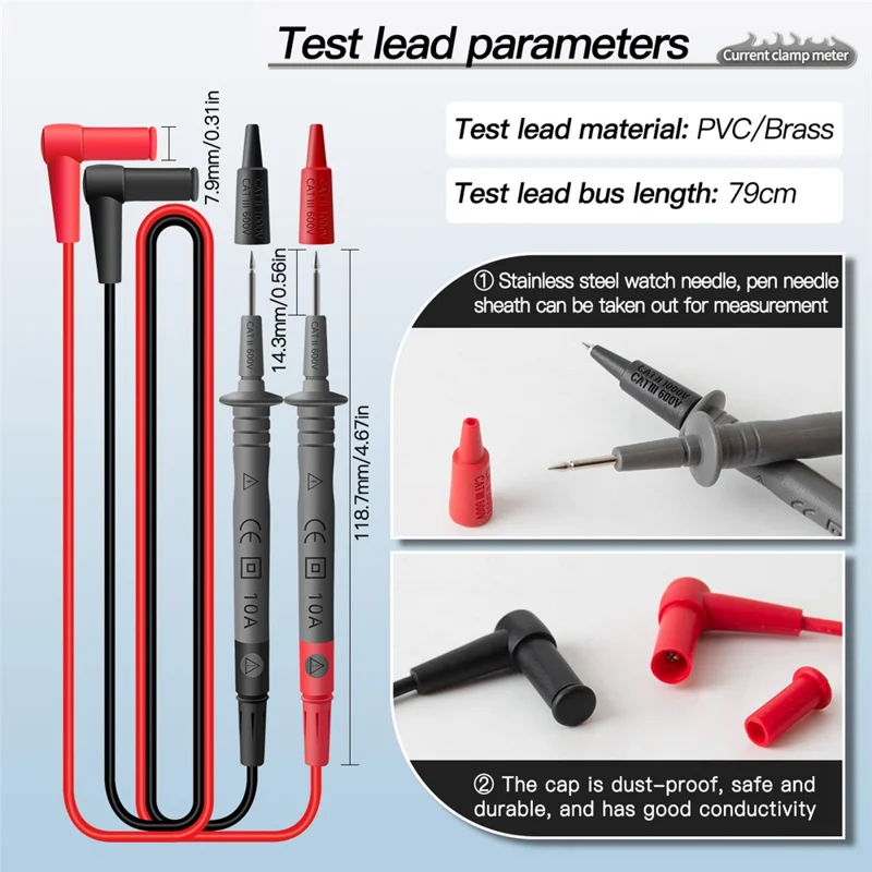 ANENG ST206 Digitalt Tændingsmultimeter Strømmåler 6000 tællinger Automatisk Måleområde AC/DC Strøm Spænding Transistortester - Orange