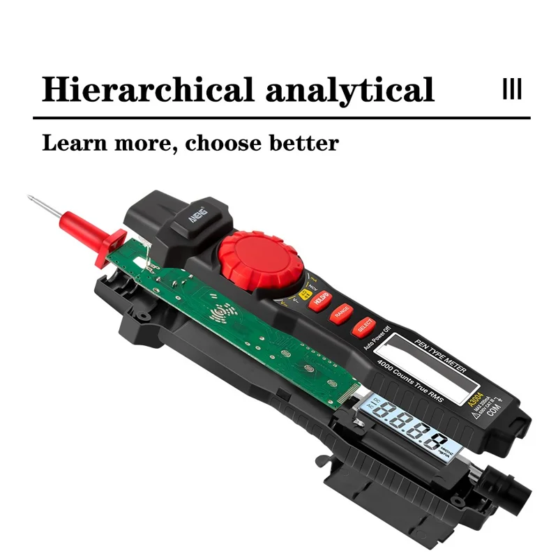 ANENG A3004 Miernik wielofunkcyjny Wersja piórowa 4000 Pomiar bezdotykowy Napięcie AC/DC Opór Pojemność Test diody i ciągłości