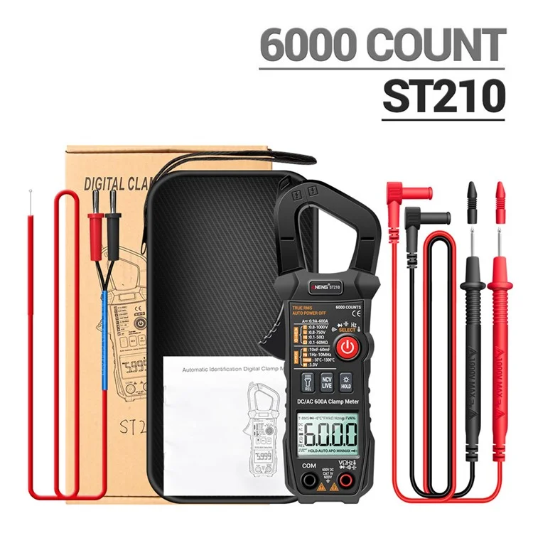 Aneng ST210 True RMS 6000 Zählt Professioneller Smart Clamp Multimeter DC/AC 600A Auto Digitalmesser Strom Tester - Schwarz