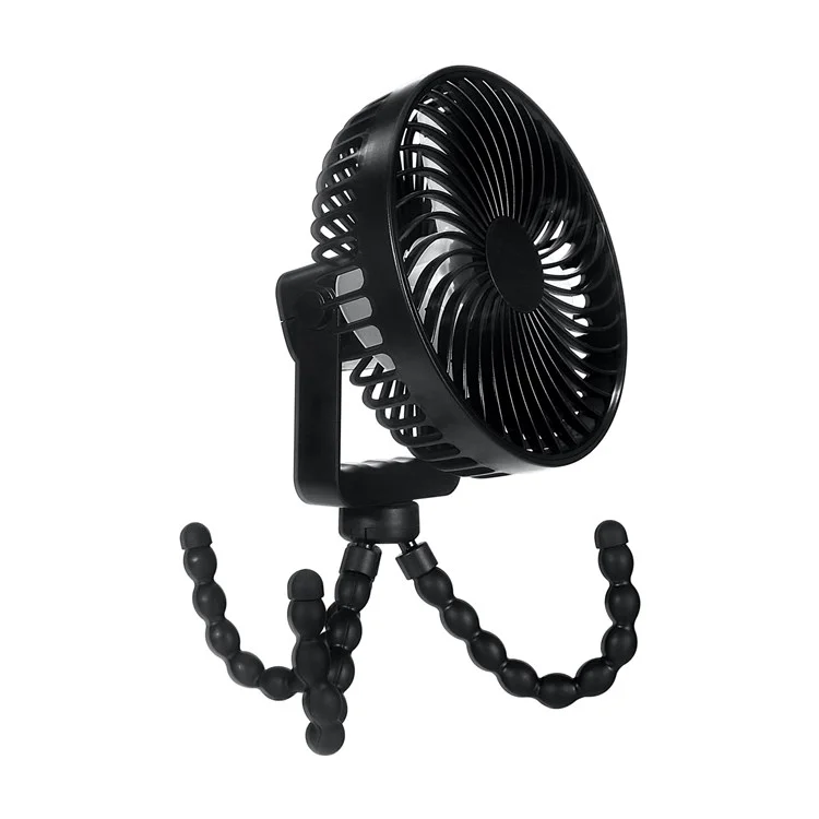 Ventilador de Cochecito Portátil Clip de 3 Velocidades en Ventilador de Enfriamiento Con un Trípode Flexible de 360 ​​grados Ventilador USB Giratorio Para Asiento Para el Automóvil, Silla de Ruedas, Campamento