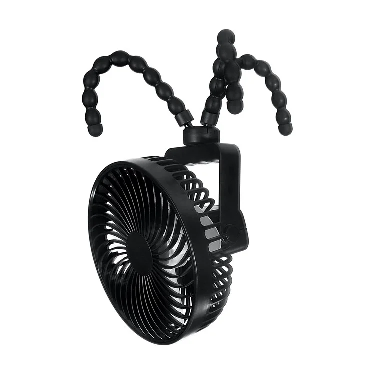 Ventilador de Cochecito Portátil Clip de 3 Velocidades en Ventilador de Enfriamiento Con un Trípode Flexible de 360 ​​grados Ventilador USB Giratorio Para Asiento Para el Automóvil, Silla de Ruedas, Campamento