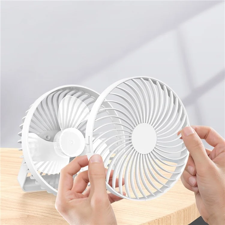 Ventilateur de bureau portable à 3 vitesses, réglable à 360 degrés, idéal pour le camping, chargement USB - Noir