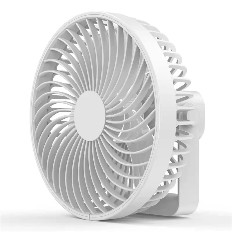3 Gears Portable Desktop Fan 360 Degree Adjustable Camping Tent Fan USB Charging Ceiling Fan - White